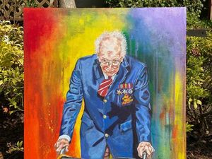 Supporting image for story: Captain Tom Moore painting added to Wolves former players' fund for NHS