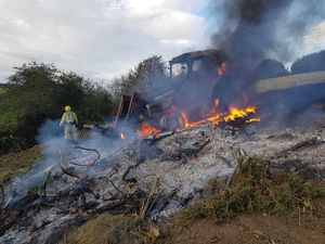 Supporting image for story: Shropshire crews tackle tractor blaze 