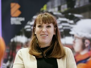 Angela Rayner during her visit to the British Steel site in Scunthorpe (PA)