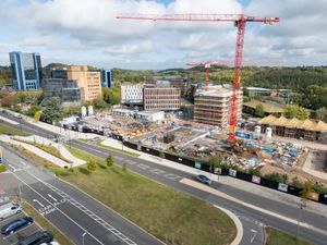 Progress on Telford's new Station Quarter scheme in September 2025 (Pic: Telford & Wrekin Council)
