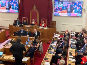 Cllr Ryan Priest in his feet in the Dudley budget 2026 meeting. Picture Martyn Smith/LDRS free for LDRS use