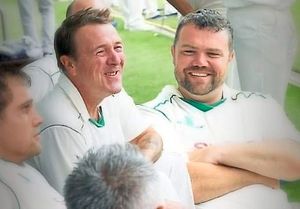 Eugene McCarney, right, with Phil Tufnell