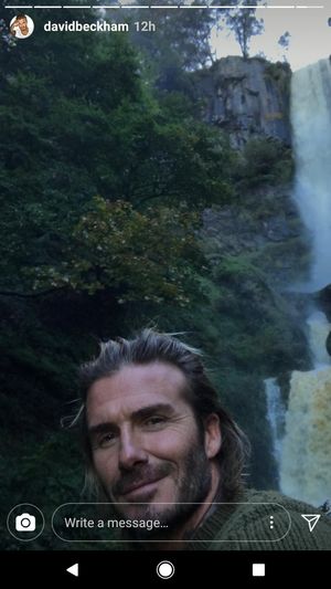 David Beckham posted images on Instagram  of his visit to the Pistyll Rhaeadr