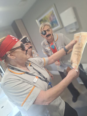Staff at HC-One’s Foley Grange Care Home taking part in scavenger hunt