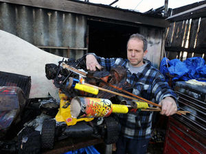 Supporting image for story: Remote control cars destroyed as firework sparks Brierley Hill shed blaze