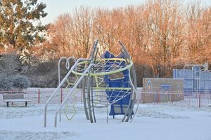 This playgroun in Perton was covered in snow this morning 