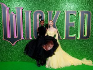 Cynthia Erivo and Ariana Grande arrive for the UK premiere of Wicked (Ian West/PA)