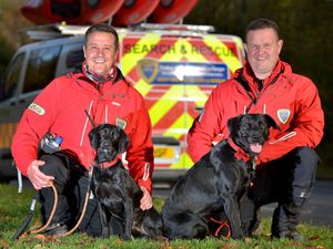 Supporting image for story: Poppy and Ted set tails wagging by joining West Mercia Search & Rescue team - with video