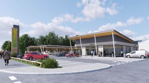 A CGI of the electric vehicle filling station on Bristol Road South in Longbridge. Image: West Midlands Combined Authority (WMCA).