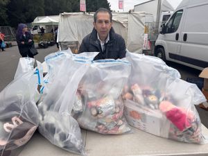 Antony Shore, SCC Trading Standards Operations Manager with seized goods in Penkridge