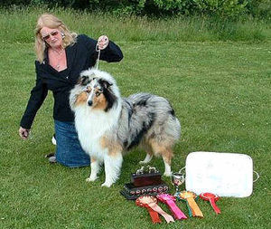 Malpas with Monty, who she took to events despite claiming to struggle walking