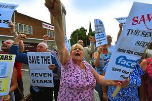 Sedgley residents staged a protest at Marston's brewery against the closure of the pub