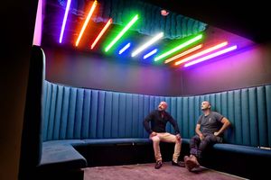  Lee Ozturk and Andy Morgan in the new VIP area at C21