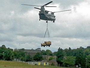 Supporting image for story: North Shropshire villagers get view of flying Land Rover