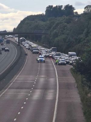 The road was closed for around an hour