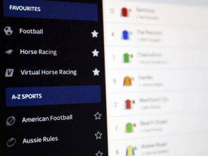 A general view of betting website taking bets on Virtual Horse Racing