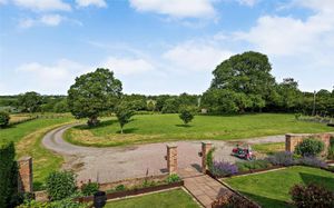 The long sweeping driveway and expansive grounds at Bletchley Manor near Market Drayton. Picture: Rightmove/Savills