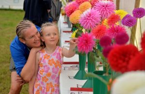 Minsterley Show near Shrewsbury. Donna-Louise Hobley and Grace Hobley 5 from Worthen..