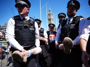 Supporting image for story: 46 people arrested at protest supporting banned Palestine Action
