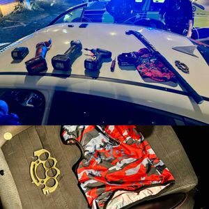 A range of weapons were found in the car. Photo: WMP Traffic