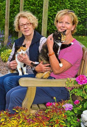 Rosie Bingham and Pat Piggott at Shropshire Cat Rescue