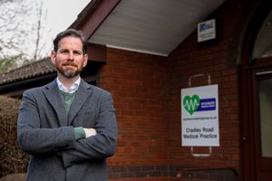 Alex Ballinger on a visit to Cradley road medical centre.