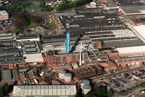 The iconic chimney at the Goodyear site in Wolverhampton