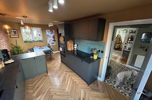 The contemporary kitchen diner has been thoughtfully designed