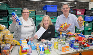 L-R: Angela Shirley of the Richardson Brothers Foundation, Jen Coleman - CEO at Black Country Foodbank, and Martyn Richardson of the Richardson Brothers Foundation
