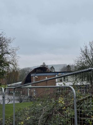 Damage to the roof at Ysgol Y Waun in Chirk