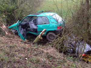 Supporting image for story: Elderly woman injured as car crashes down embankment on Shropshire border