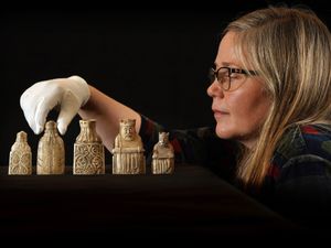 Supporting image for story: Lewis chess pieces redisplayed to allow visitors ‘in the round’ view