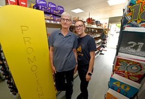 Jackie Symons and Penny Cartwright in Prees Village Stores