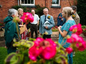Supporting image for story: Oswestry puts on a good show in the sunshine for visit of Britain in Bloom judges