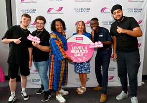 Sonia Smalling, HR Business Partner from hydraPower dynamics and Lisa Capper MBE, CEO and Principal of The Sandwell Colleges with their proud students