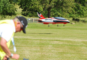 One of the models takes to the air