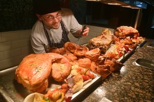 Chef Brad Gough with the daily carvery
