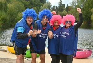 The DB Roberts & Partners coracle racing team: Josh May, Ellis Turner, Stephanie Lockwood and Andrea Scott