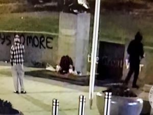 Supporting image for story: CCTV appeal to trace Sikh soldier statue graffiti vandals 