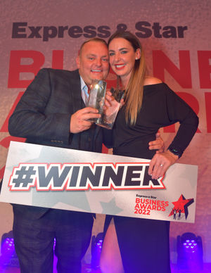 James and Sarah Lane from Homeserve celebrate