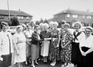 The retirement as chairman of Muriel Jack, centre left, in 1990.
