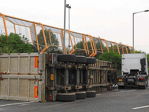 Supporting image for story: Diesel spills onto Bilston road after lorry overturns