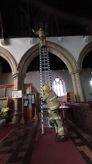 The fire service investigated a burning smell in an Ellesmere church on Saturday. Photo: Ellesmere Fire Station