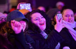 Crowds of people gathered for the festive event.