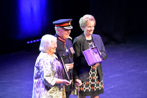 The Lord Lieutenant Sir John Crabtree OBE presents the awards