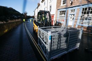 Flood barriers start to go up in Ironbridge