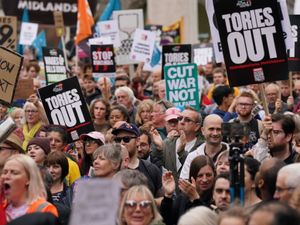 Supporting image for story: Michael Fabricant throws protester's horn to the ground as he is heckled on way to Tory conference