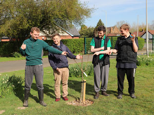 Hort students Harry, Sam and Luke with LSA Dan.