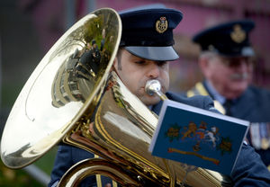 The parade for the Remembrance Sunday commemorations in Dudley