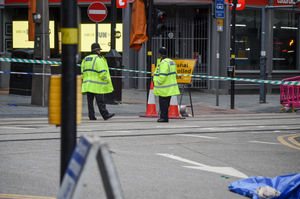 Part of Navigation Street was cordoned off outside New Street. Photo: SnapperSK